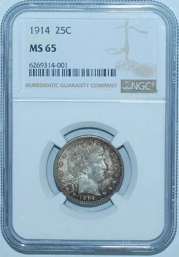 1914年 P NGC MS65 バーバークォーター｜WORLD RESOURCE【KING店】