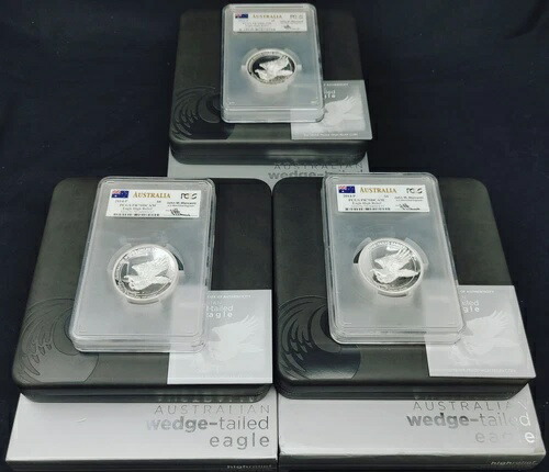 2014年P $8 オーストラリア 5オンス ウェッジテールイーグル H.R. PR70 DCAM PCGS Mercanti 29511 3枚