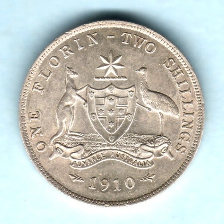 オーストラリア。1910年フローリン金貨。光沢あり - EF/gEF