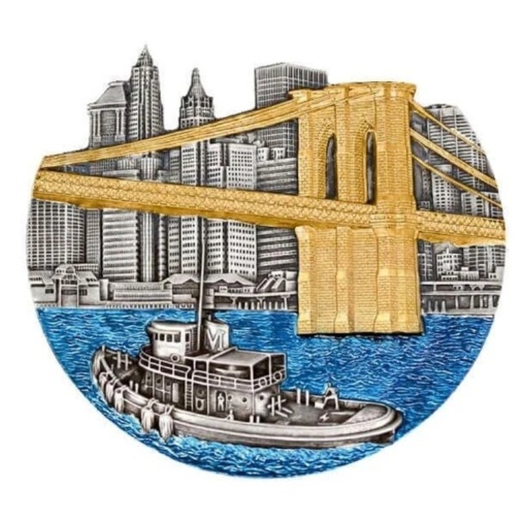 ブルックリン橋 世界の有名な橋 5オンス アンティーク仕上げ 銀貨 コンゴ 2022年｜WORLD RESOURCE【KING店】