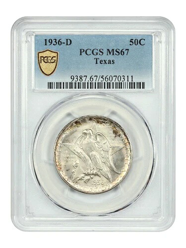 1936-D 50セント テキサス PCGS MS67 - クラシックシルバー記念品 - 少量発行｜WORLD RESOURCE【KING店】