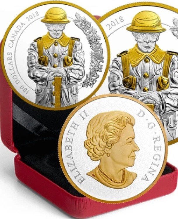 2018年 ソルジャー・キーパーズ・オブ・パーラメント 100ドル 10オンス 純銀プルーフカナダコイン｜WORLD RESOURCE【KING店】