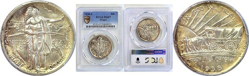 1938-S 50セント オレゴン・トレイル記念ハーフドル PCGS MS-67｜WORLD RESOURCE【KING店】