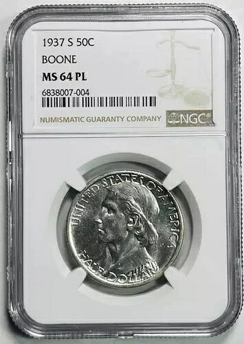 1937 S クラシック記念ブーン NGC MS-64 PL ホワイト - 希少なプルーフ品!｜WORLD RESOURCE【KING店】