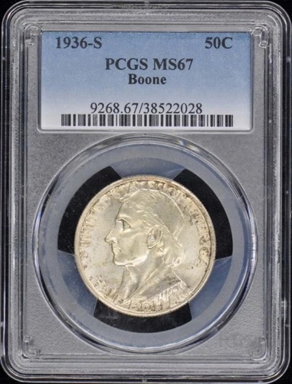 ブーン 1936-S 50セント シルバー 記念品 PCGS MS67｜WORLD RESOURCE【KING店】