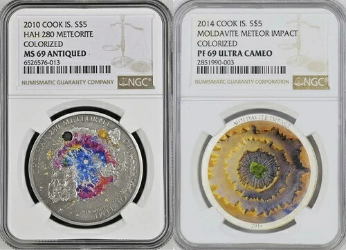 2010 HAH280 隕石 & モルダバイト隕石衝突 NGC PF69 UC Cook Is Mint 2500!|WORLD RESOURCE【KING店】