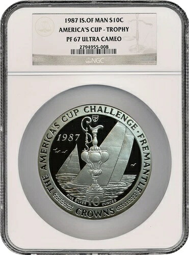 マン島 10クラウンズ 1987年 シルバー 10オンス NGC PF67 アメリカズカップチャレンジ Mtg.114|WORLD RESOURCE【KING店】