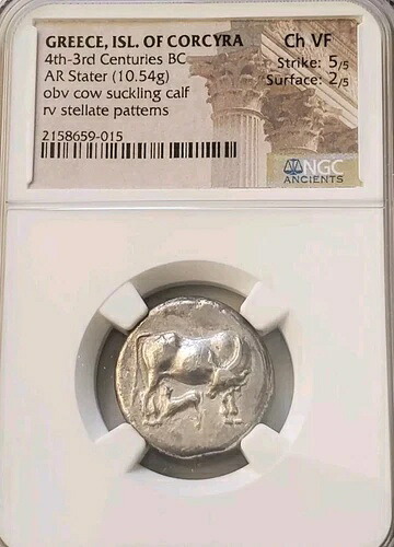 コルキュラ牛と子牛のスタテル NGC CH VF 古代銀貨｜WORLD RESOURCE【KING店】