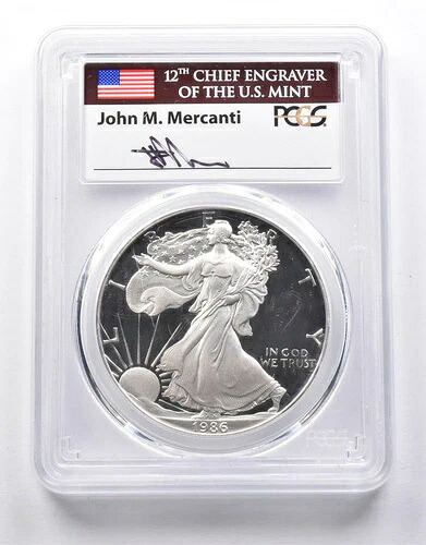 PR70 DCAM 1986-S アメリカン シルバー イーグル メルカンティ サイン入り PCGS *8700｜WORLD RESOURCE【KING店】