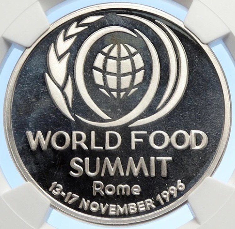 1996年 ルーマニア 世界食糧サミット ローマ イタリア ヴィンテージ プルーフ 100レイ コイン NGC i106288｜WORLD RESOURCE【KING店】 309,375円