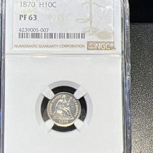 1870年 座像ハーフダイム プルーフ NGC PF63 ルックス カメオ|WORLD RESOURCE【KING店】