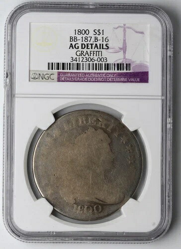 1800年 ドレープバスト シルバーダラー BB-187、B-16 NGC AG 詳細 グラフィティ｜WORLD RESOURCE【KING店】