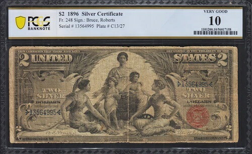 Fr.248 1896年 教育用 2ドル銀貨 PCGS 非常に良い 10|WORLD RESOURCE【KING店】