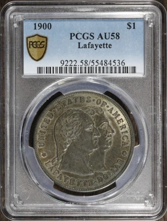 1900 年 (AU58) ラファイエット記念銀貨 $1 PCGS - オリジナル!｜WORLD RESOURCE【KING店】