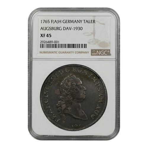 NGC XF45 アウクスブルク 1765 ターラー ターラー ドイツ フランツ1世 ドイツ諸邦銀貨|WORLD RESOURCE【KING店】