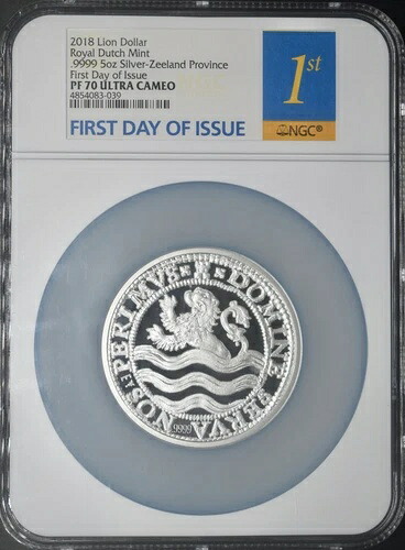 2018年 オランダ 5オンス シルバー ライオンドル - NGC PF70 ウルトラカメオ FDOI ?COINGIANTS?|WORLD RESOURCE【KING店】