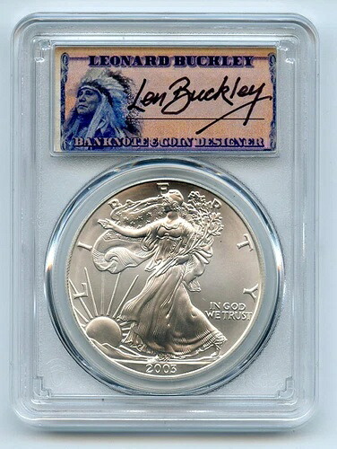 2003年 1ドル アメリカン シルバー イーグル 1オンス ドル PCGS MS70 ファーストストライク レナード バックリー|WORLD RESOURCE【KING店】