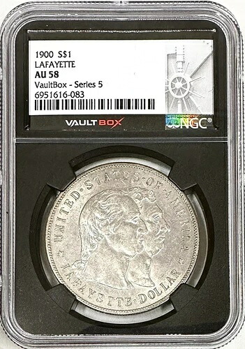 1900年 ラファイエット記念ドル NGC AU58 金庫シリーズ5|WORLD RESOURCE【KING店】