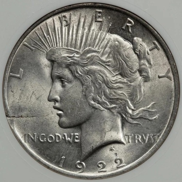 1922年 ANACS MS63 ひび割れたプランシェット シルバー ピースダラー ミントエラー 非常に希少｜WORLD RESOURCE【KING店】