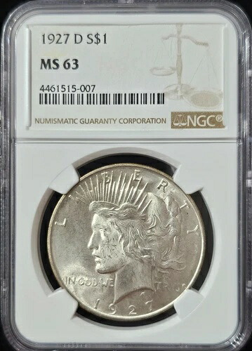 1927-D ピースダラー MS-63 NGC 4461515-007 ビデオ｜WORLD RESOURCE【KING店】