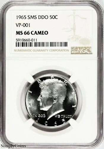 1965 DDO VP-001 SMS ケネディ ハーフ ダラー ~ NGC MS66 カメオ ~ トップ ポップ! 1/2!|WORLD RESOURCE【KING店】