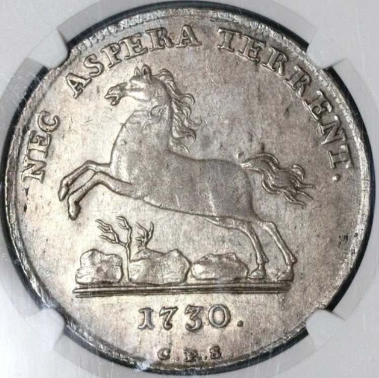 1730 NGC AU 55 ブランズウィック ハノーバー ターラー ホース ジョージ1世 コイン POP 1/0 (20080301C)|WORLD RESOURCE【KING店】