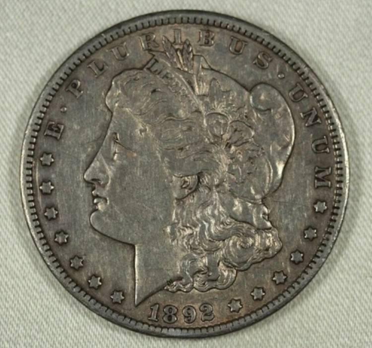 1892-CC 1ドル。$1。エクストラファイン40