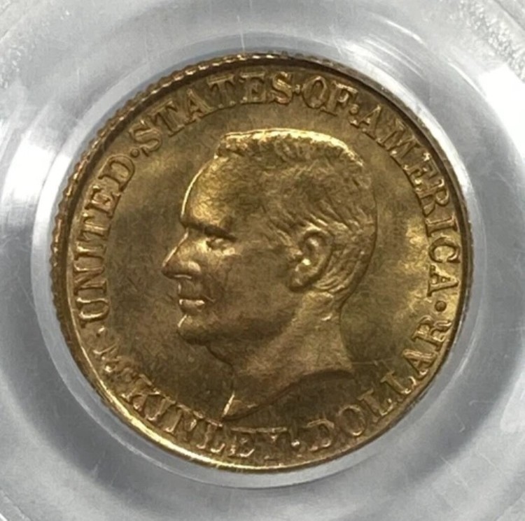 1916年マッキンリー1ドル記念金貨。PCGS MS65。