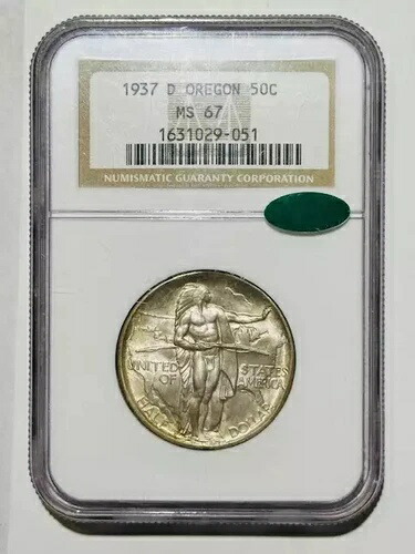 1937年 Dクラシック記念オレゴントレイル記念碑 NGC MS-67 CAC