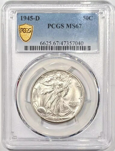 1945年 D ウォーキング・リバティ ハーフダラー PCGS MS-67