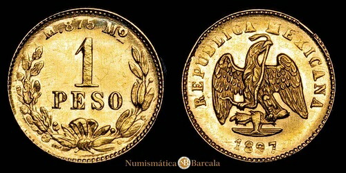 メキシコ 1 ペソ (1,68g) 1897 メキシコ KM-410.5 SC-