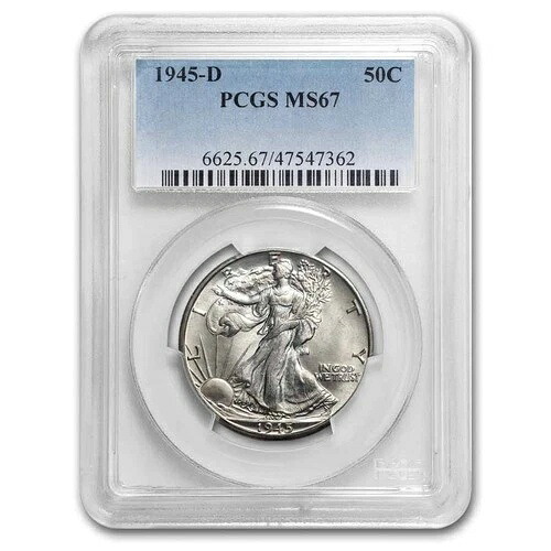 1945-D ウォーキング・リバティ・ハーフダラー MS-67 PCGS