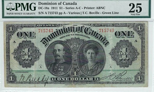 1911年 DOC DC-18a、$1 SN# 715743、PMG Very Fine 25 420,255円