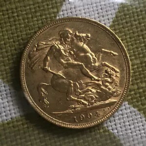 1904年 英国 エドワード7世 フルゴールドソブリン金貨 *BU*