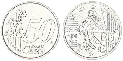 プローブ・オア・ラック貨幣 - 50セント 2002年 銅/ニッケル シュレットリング 6.8g 96230