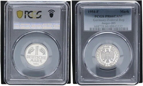 Frg 1マーク 1954 F通貨コイン PR66CAM プルーフ 112560