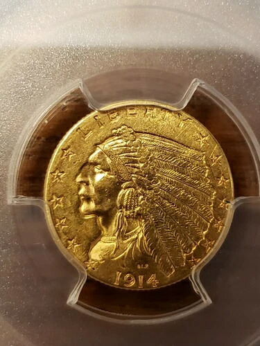 1914-D 2.50ドル インディアン クォーターイーグル金貨 - PCGS AU58