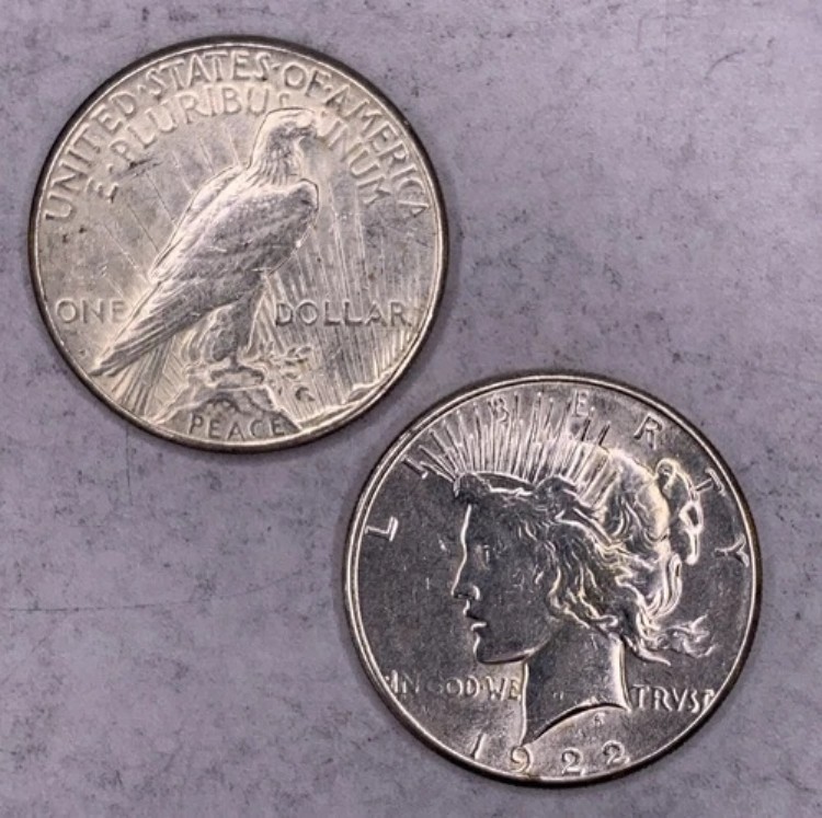 1922-S シルバー ピース ダラー AU 1シンガポールドル硬貨 20枚セット