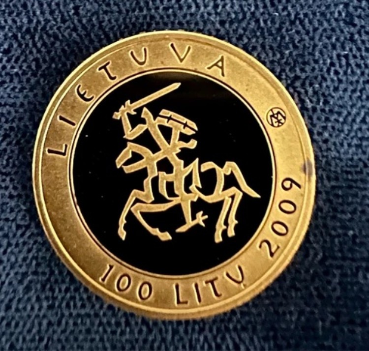リトアニア 2009 100 リトゥ「リトアニア」名入り金メダル 318,285円