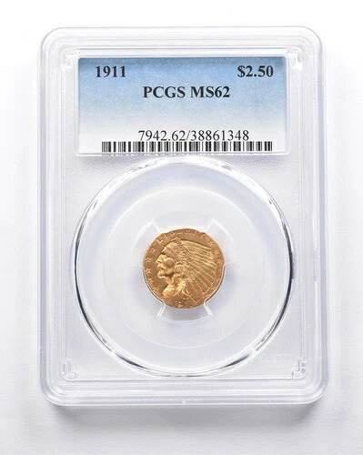 MS62 1911 $2.50 インディアンヘッド ゴールド クォーターイーグル PCGS *6941|WORLD RESOURCE【KING店】
