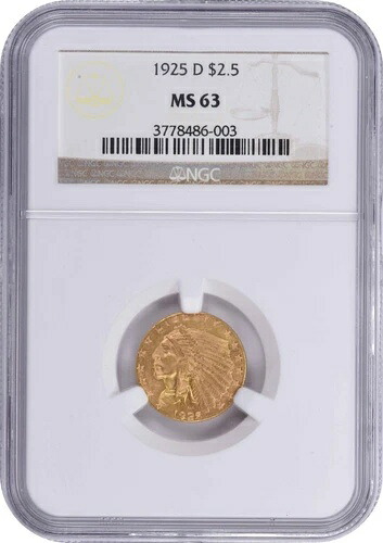 1925-D 2.50ドル 金インディアン MS63 NGC｜WORLD RESOURCE【KING店】 711,700円