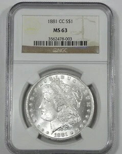 1881-CC モルガン・ダラー NGC MS 63 カーソンシティ銀貨｜WORLD RESOURCE【KING店】 711,700円