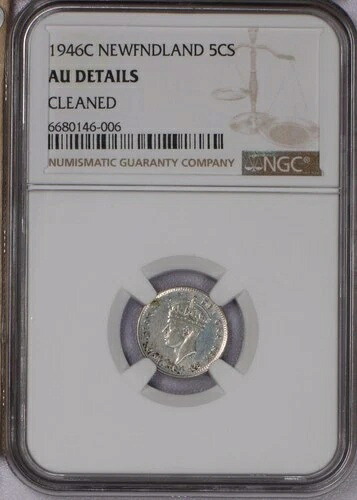 1946-C ニューファンドランド 5セント NGC AU 詳細クリーニング済み。キー日付付き。|WORLD RESOURCE【KING店】