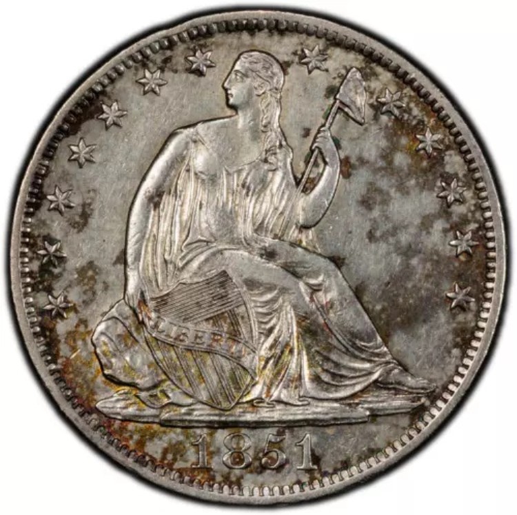1851 O 50C PCGS AU 詳細クリーニング済み 着席型リバティハーフダラー｜WORLD RESOURCE【KING店】
