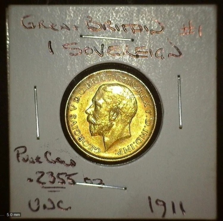 1911年 イギリス ジョージ5世 1ソブリン金貨 AU-BU - .2355トロイオンス 純金｜WORLD RESOURCE【KING店】