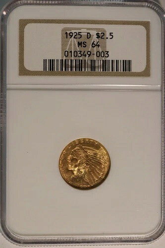 1925年 D $2.5 インド金貨 - PCGS MS 64|WORLD RESOURCE【KING店】