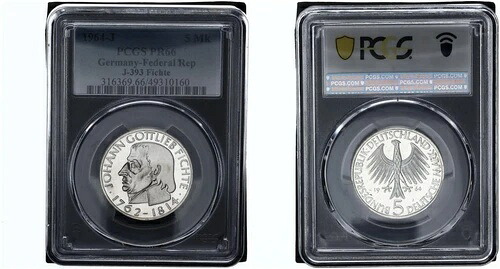 Frg 5 Mark 1964 J-393 フィヒテ PCGS PR66 プルーフ 118562