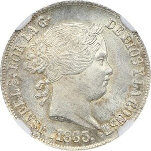 スペイン 1863S 2レアル イサベル2世 NGC MS64｜WORLD RESOURCE【KING店】