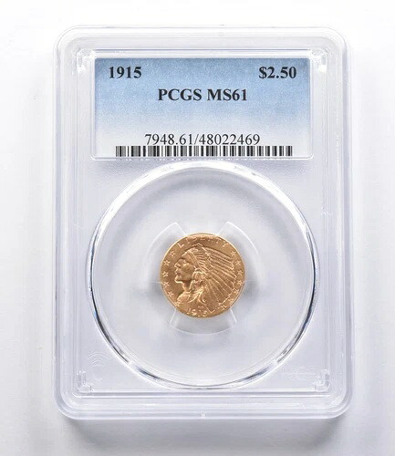 MS61 1915 $2.50 インディアンヘッド ゴールド クォーターイーグル PCGS *3074