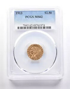 1913年 2.50ドル インディアンヘッド ゴールド クォーターイーグル MS62 PCGS *6671